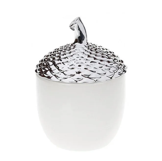 Банка керамічна Flora Жолудь 0,3 л Біло-срібний 31833