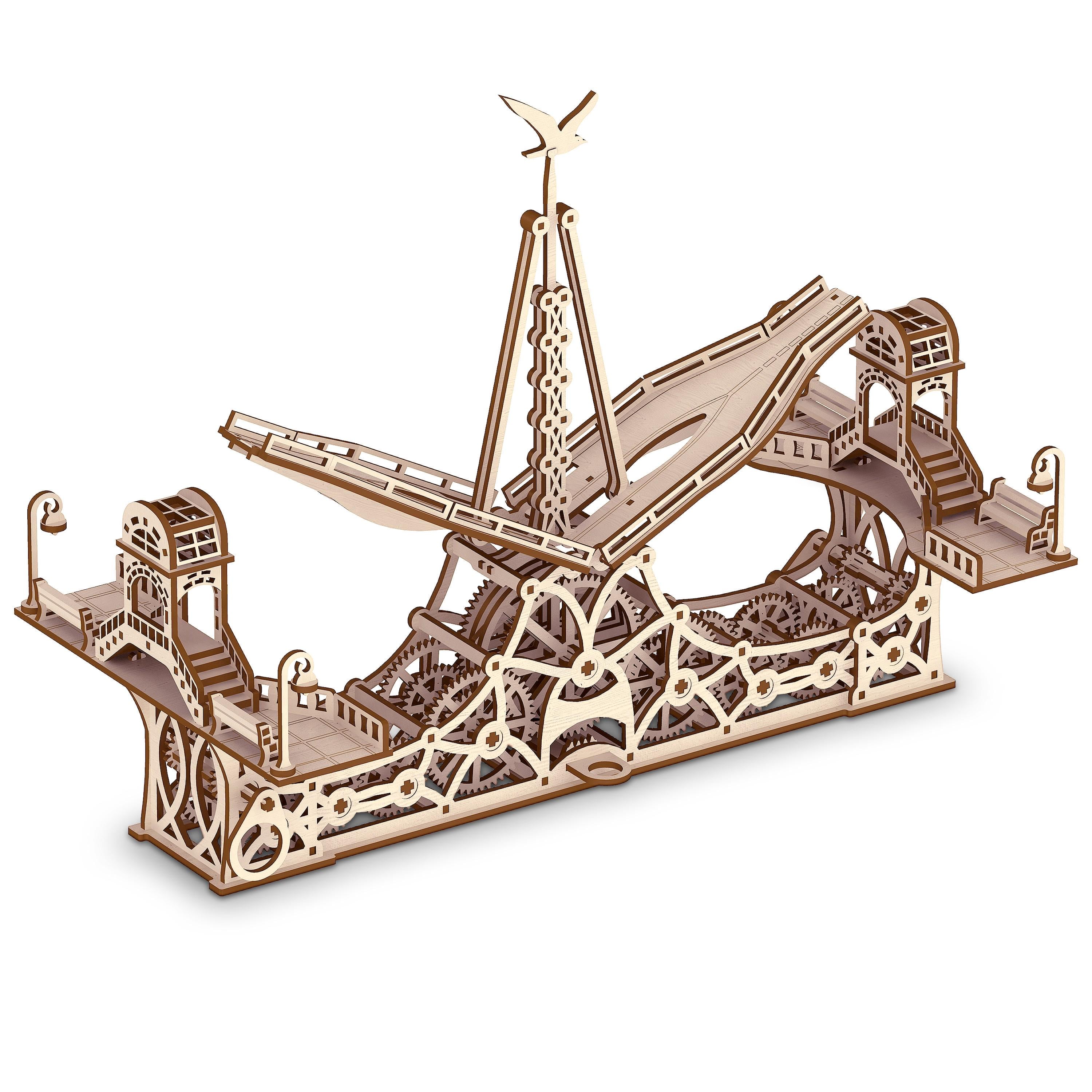 Деревянный механический 3d конструктор Mr. Playwood Пешеходный мост (3541)