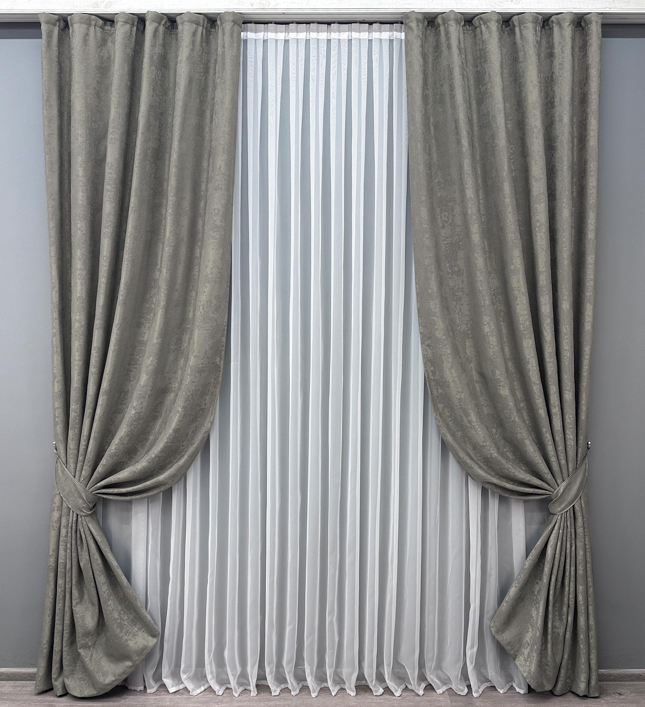 Комплект штор VR-Textil Sultan № 875ш жаккард 150х285 см 2 шт. Серый (33-0627)