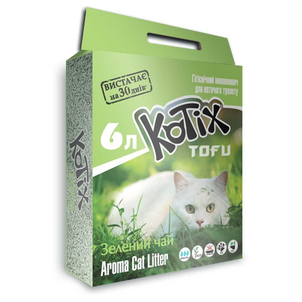 Наполнитель для кошачьего туалета Kotix Тофу Green tea 6 л 2,55 кг Наполнитель для кошачьего туалета Kotix Тофу Green tea 6 л 2,55 кг
