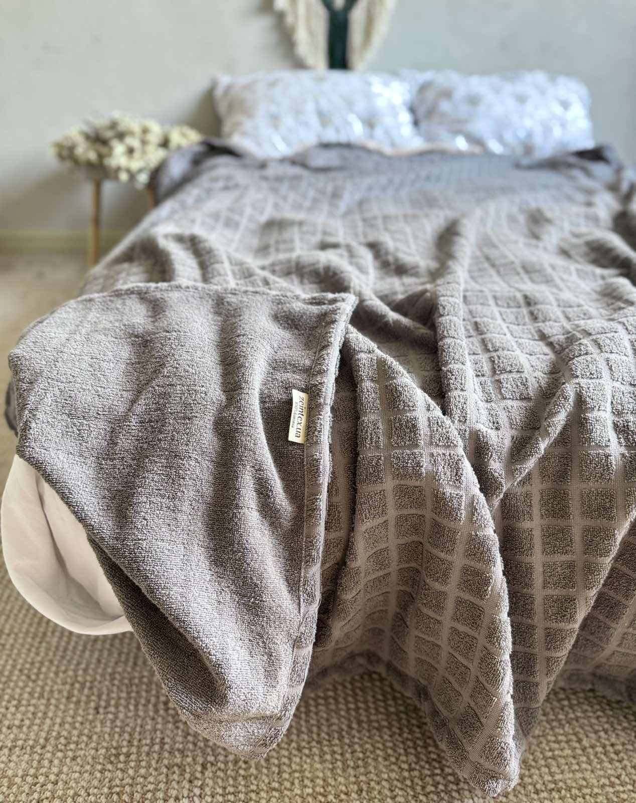 Простыня-покрывало PALERMO махровое 120х200 см Серый (19569154) - фото 6 Простыня-покрывало PALERMO махровое 120х200 см Серый (19569154) - фото 6