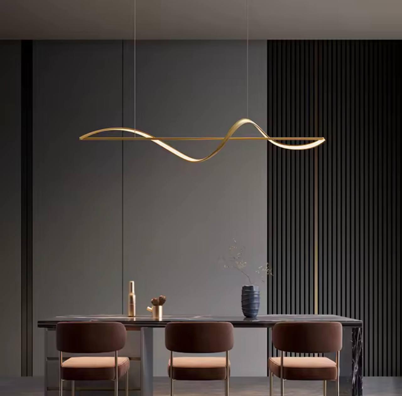 Люстра светодиодная удлиненная Zilini 9130AB-120 120W Латунь (29895024) - фото 2