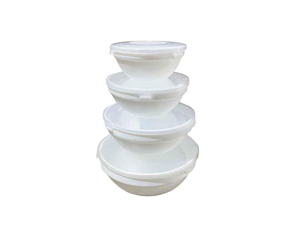 Набор салатников с крышкой 4 шт. White (976742)