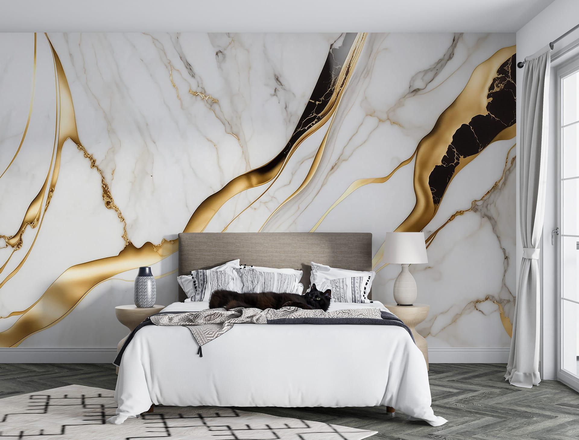 Фотообои флизелиновые Styleo Print-walls Золотой мрамор 0337 350х270 см (Pw-0337/3)