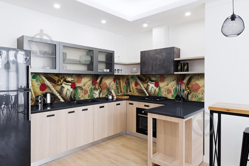 Скинали на кухню Zatarga «Музыка» 600х3000 мм виниловая 3Д наклейка кухонный фартук самоклеящаяся Z180479/2