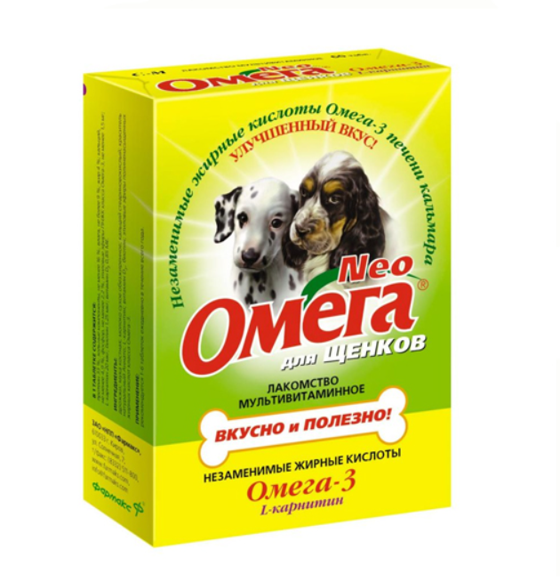 Витамины Омега Neo для щенков с L карнитином 60 таблеток (00000000540)