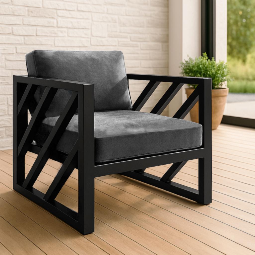 Кресло металлическое Tobi Sho Гранд/DV13 с подушками 750х600х700 мм велюр Светло-серый/29 (DV13236)