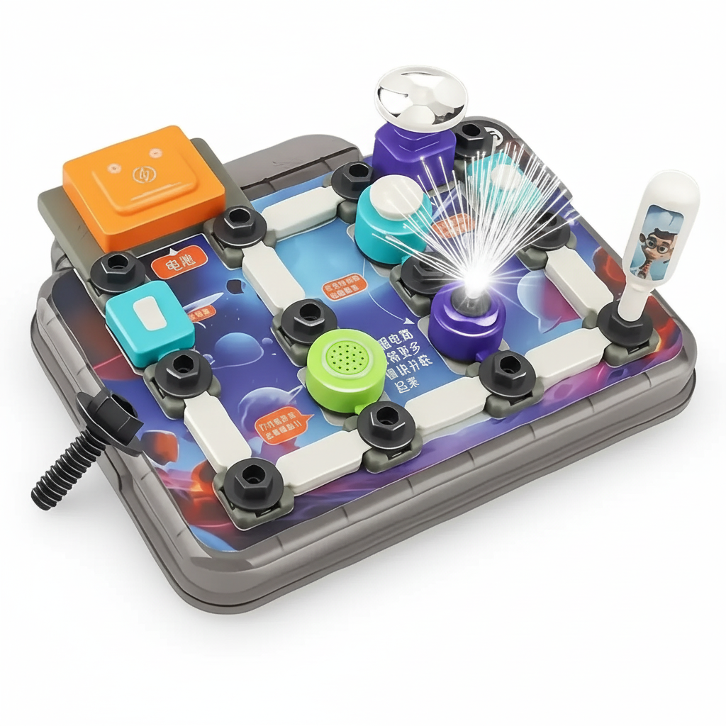 Конструктор электронный детский 77-55 K подсветка/вентилятор/мелодия 46 эл. (29207833)