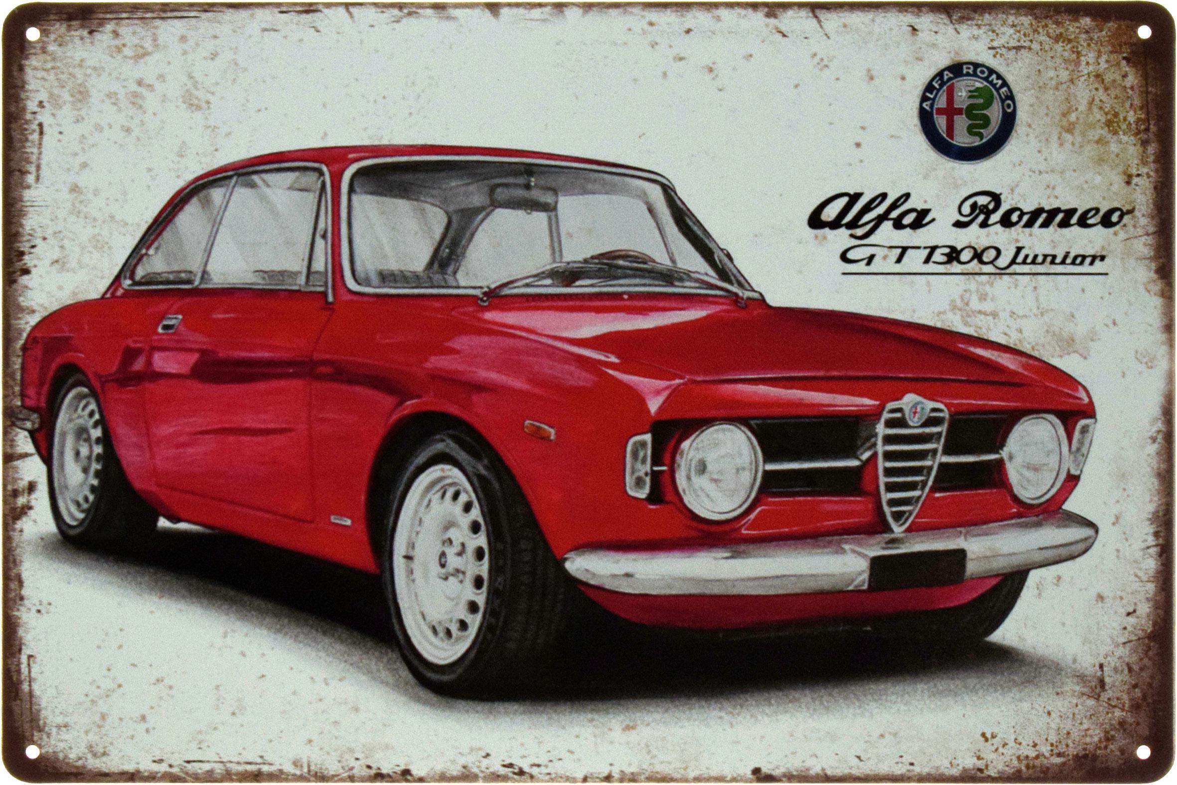 Металлическая табличка Alfa Romeo GT 1300 Junior 20x30 см