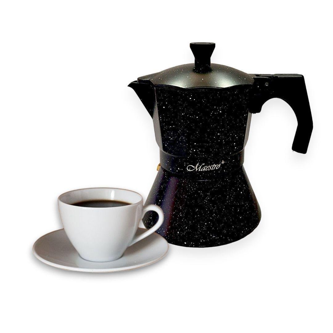 Кофеварка гейзерная Maestro #1667-3 с мраморным покрытием и индукционным дном на 3 чашки 150 мл (205200-3) - фото 2