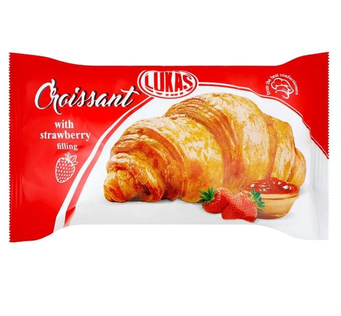 Круассан Лукас с клубничным наполнителем 45 г (12370)