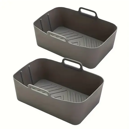 Вкладиші силіконові квадратні форми вкладиші для фритюрниць Сірий 2 шт. 20 см (SAM-8787) - фото 1 Вкладиші силіконові квадратні форми вкладиші для фритюрниць Сірий 2 шт. 20 см (SAM-8787) - фото 1