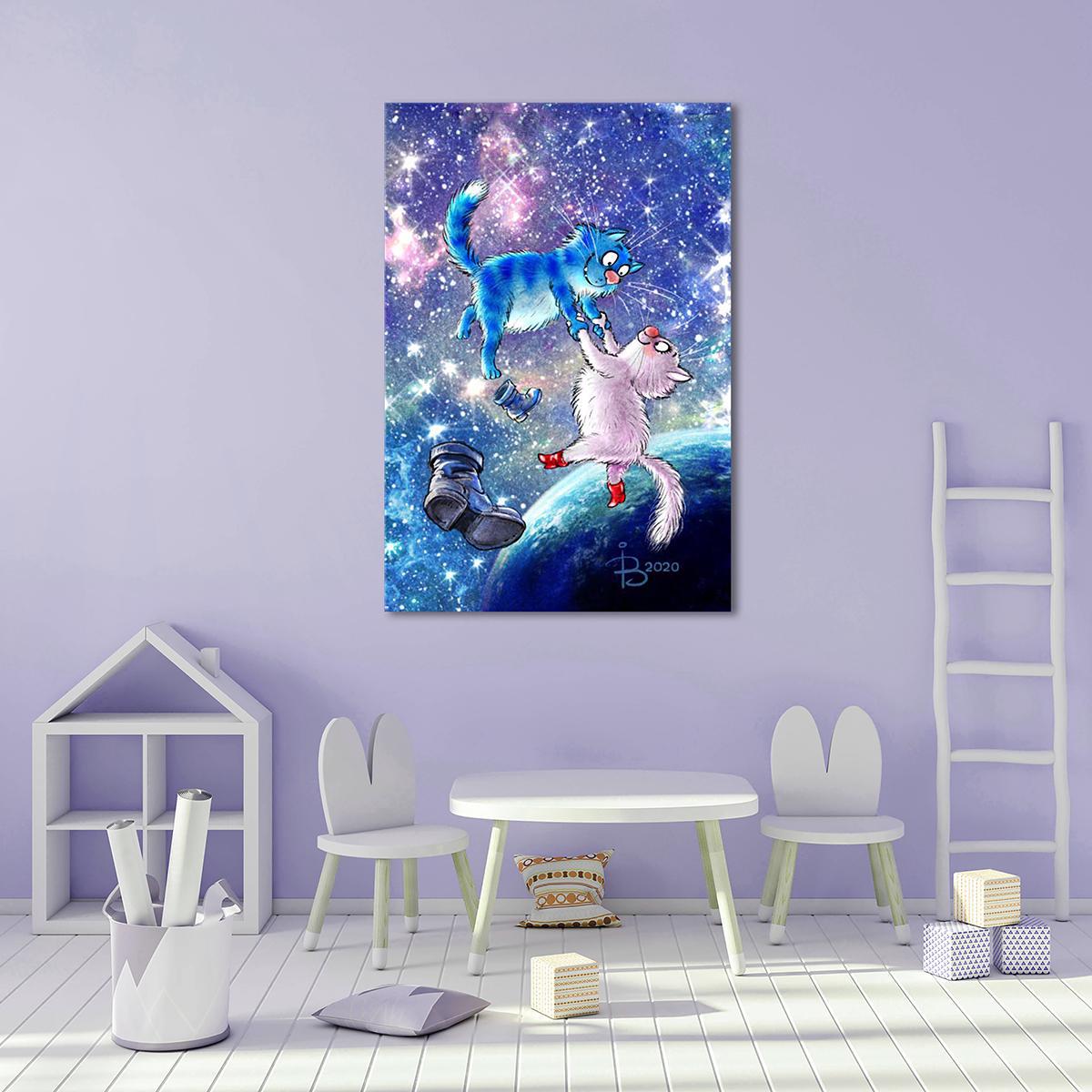 Модульная картина Полет в космос 1 модуль 40х60 см