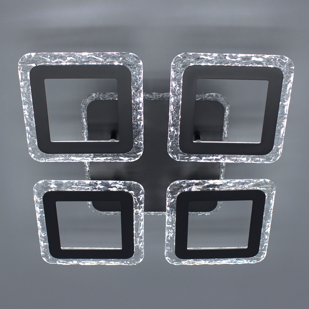 Люстра-смарт светодиодная ESLLSE ROOM ICE 70W 4S с подсветкой RGB 385×385×75 мм Черный