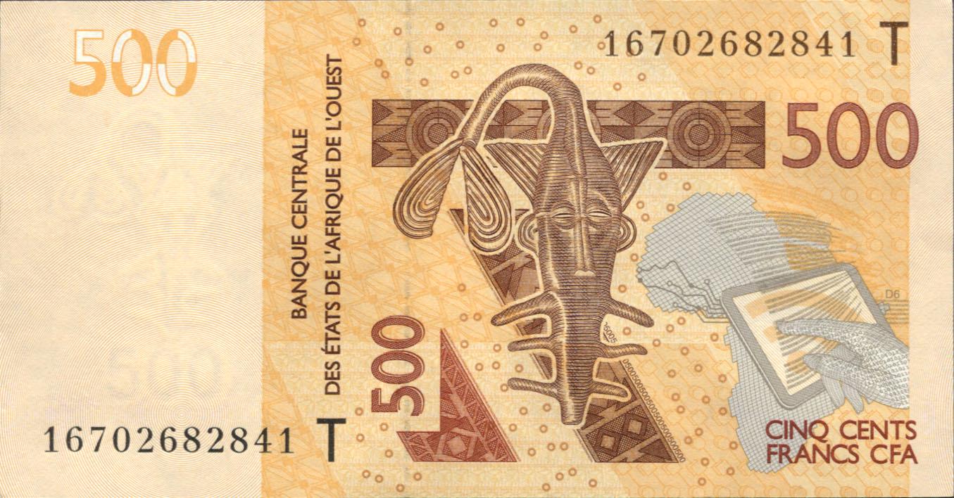 Колекційна банкнота Того 2012 500 франків 2016 CFA P819Te UNC