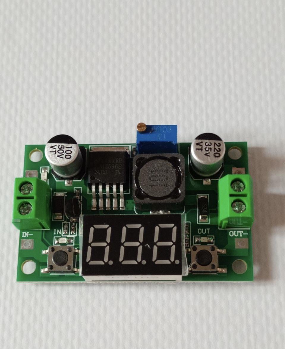Перетворювач напруги із вбудованим вольтметром LM-2596 4,2-40V 1,25-37V 2A (41)