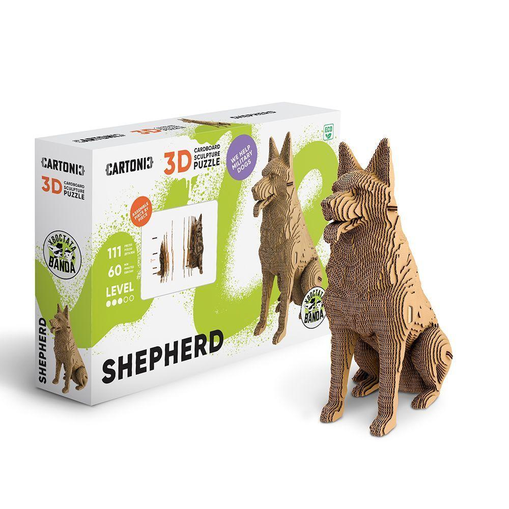 Пазл картонный 3D Cartonic Овчарка Собака 111 деталей