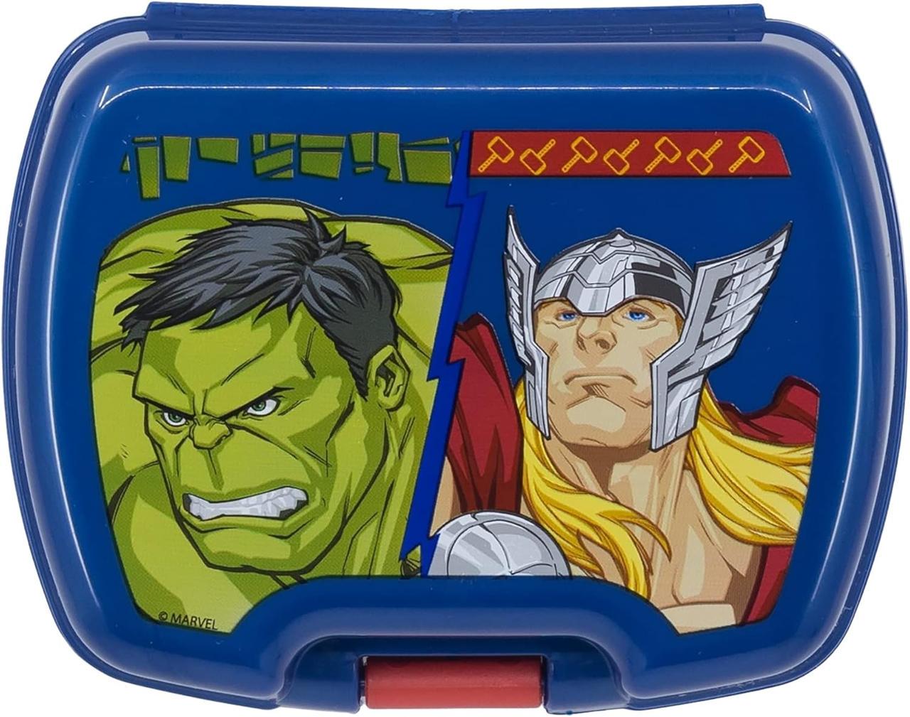 Ланч-бокс детский STOR Avengers прямоугольный пластиковый без BPA с рисунком 17,5x13,8x7 см (2528176992)