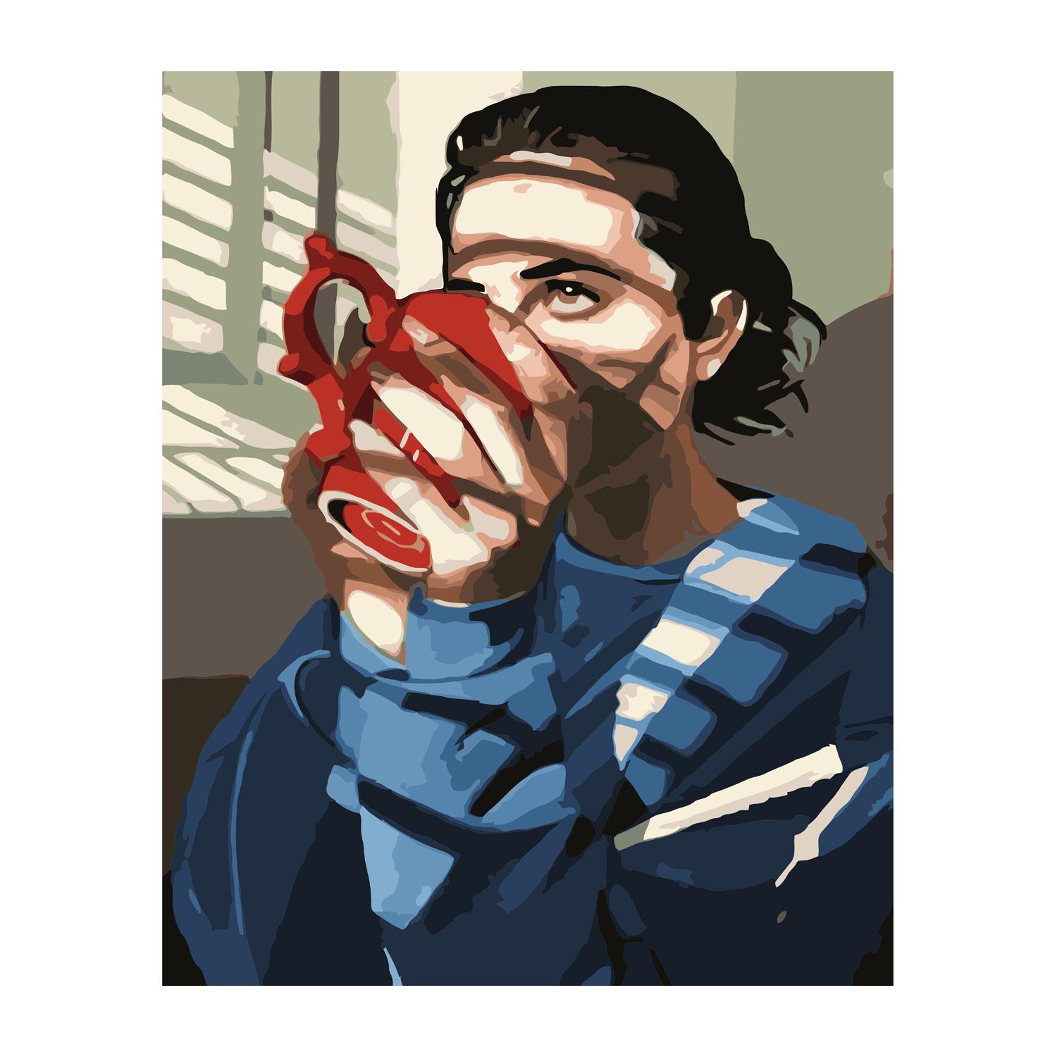 Картина по номерам Strateg Премиум Coffee break с лаком 40х50 см (VA-3016)