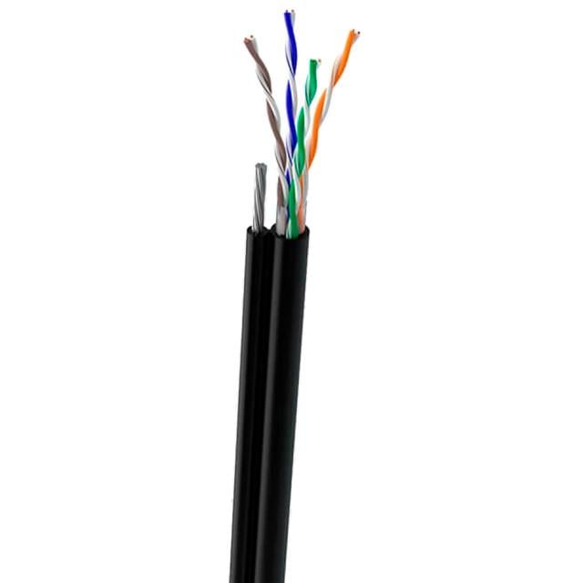 Кабель вуличний OK-Net UTP 4х2х0,49+ КППт-ВП з тросом cat 5e 7х0,5 мм бухта 305 м