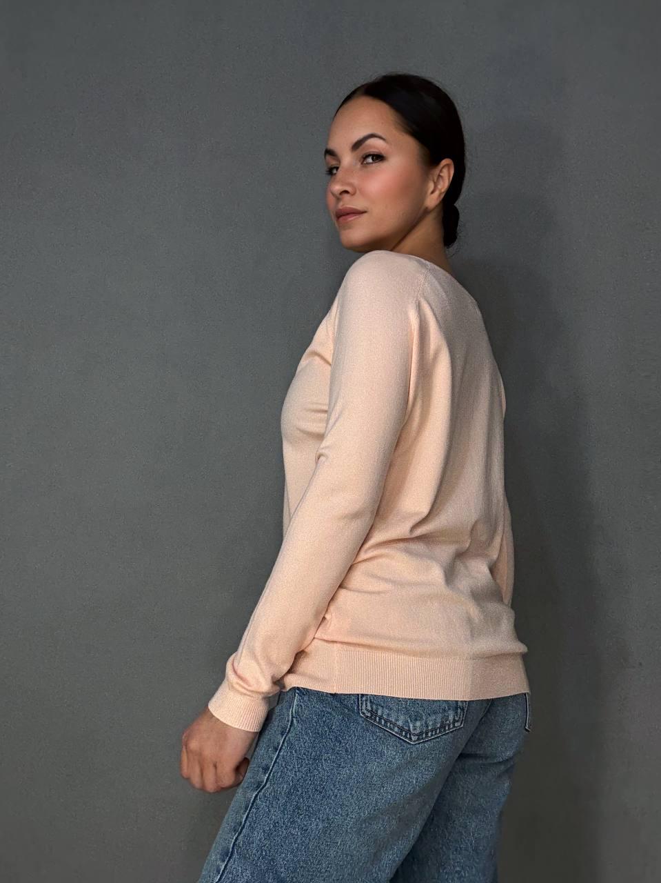 Джемпер жіночий ACCORDDREAM 9377 тонкий светр простий базовий однотонний OS Персиковий (1287) - фото 4 Джемпер жіночий ACCORDDREAM 9377 тонкий светр простий базовий однотонний OS Персиковий (1287) - фото 4