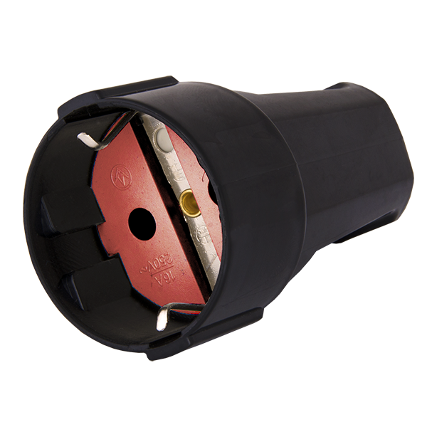 Гніздо штепсельне із заземленням LXL 131 Чорний