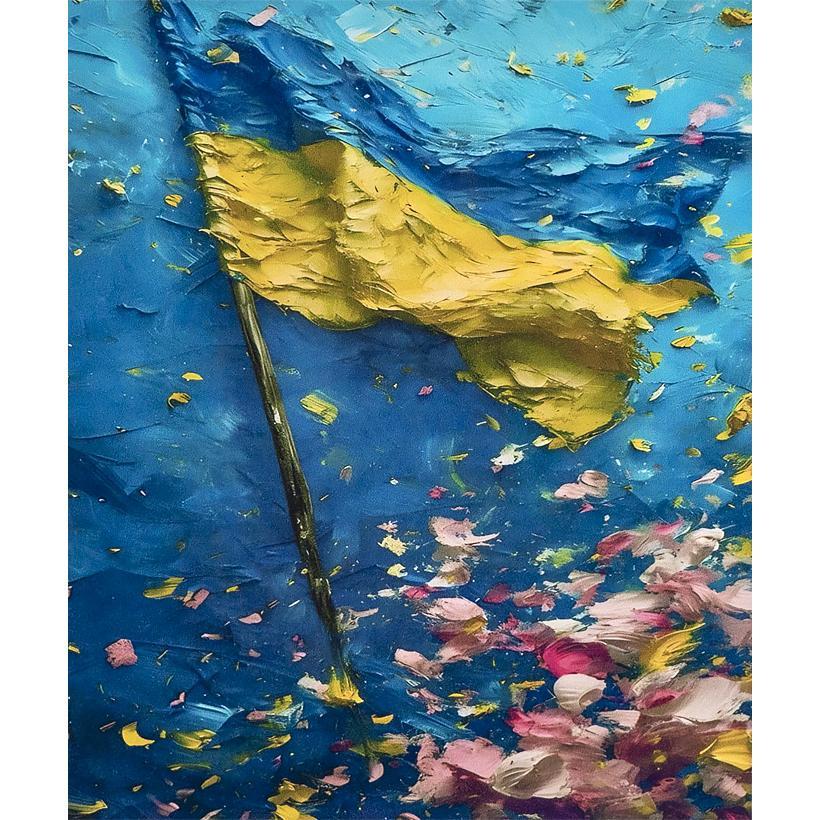 Алмазная мозаика Победа Украины Флаг на подрамнике полная выкладка 5D 40х50 см (IMAGE41)