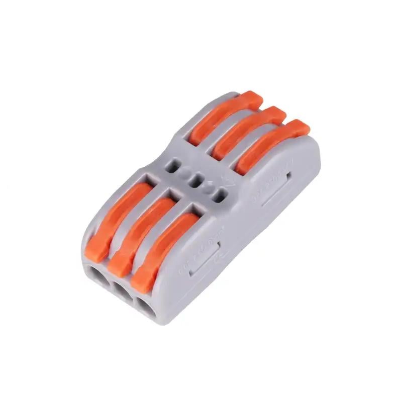 Клемма проходная Tactix 0,08-4 мм2 32А 3х1-3х1 одинарная 39х18х14,5 мм Оранжевый (CT423)