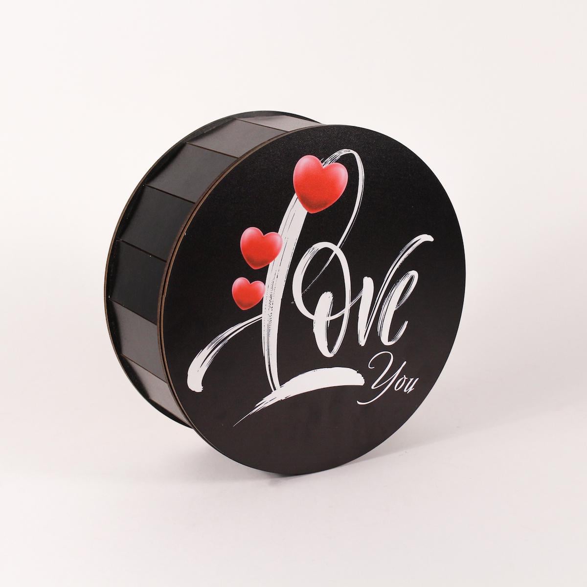 Коробка подарункова кругла "Love you" Чорний (4495)