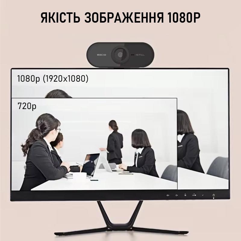 Веб-камера с микрофоном U&P Webcam X2 Full HD USB Black (SWE-X2FH-BK) - фото 4