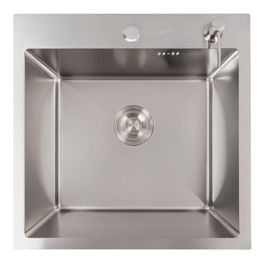 Кухонна мийка Valeso Handmade нержававіюча сталь товщина 3,0/1,5 мм 50х50 см