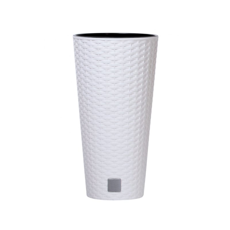 Горшок для цветов Prosperplast Rato со вставкой высокий 2в1 Н-47,6 см Белый (77966-449)