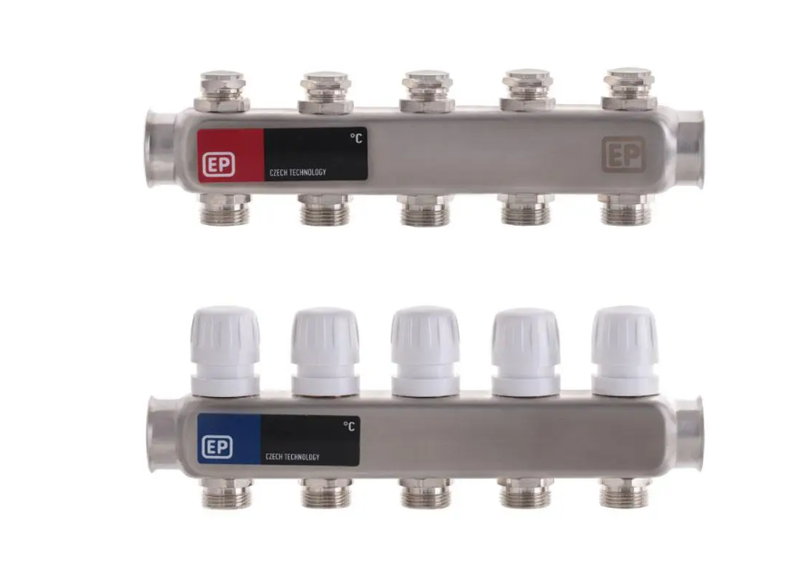Колекторний блок Europroduct EP.S1100-05 1"x5 з термостатичними клапанами (EP4992) Колекторний блок Europroduct EP.S1100-05 1"x5 з термостатичними клапанами (EP4992)