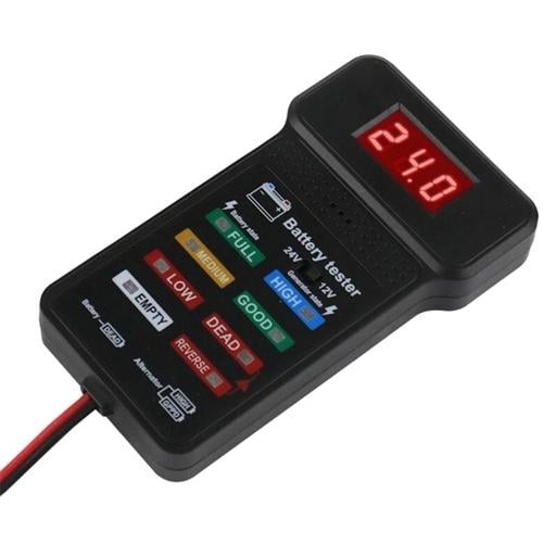 Тестер-індикатор стану автомобільного акумулятора 12-24V з затискачами ЖК Black (928053) - фото 3 Тестер-індикатор стану автомобільного акумулятора 12-24V з затискачами ЖК Black (928053) - фото 3