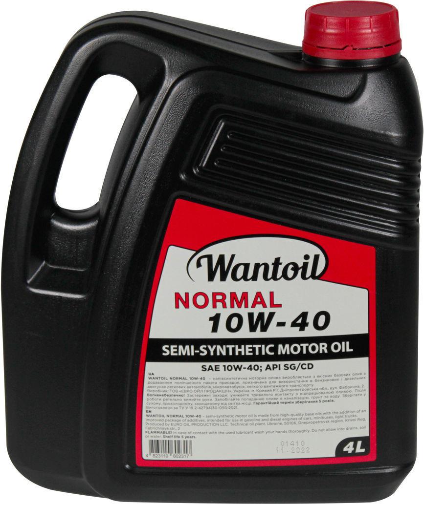 Моторное масло бензин/дизель Wantoil 10W-40 Normal SG/CD 4 л