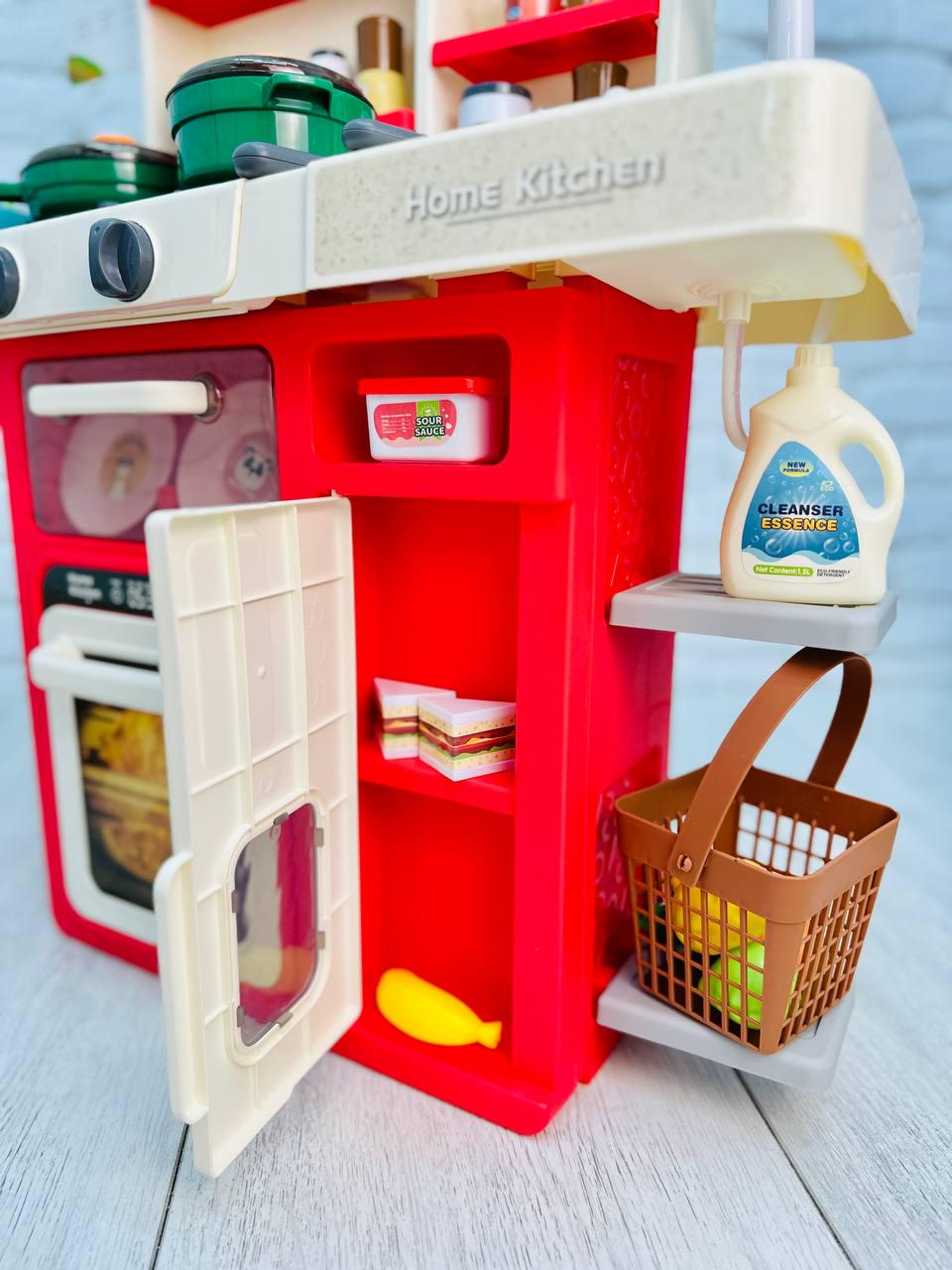 Детская кухня с набором 63 предмета 80 см Красный (2210-2) - фото 4 Детская кухня с набором 63 предмета 80 см Красный (2210-2) - фото 4