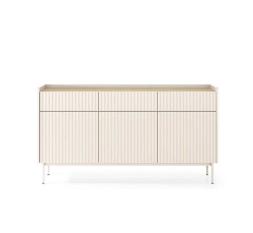 Комод Perfect Home Level 3D3S/153 3-дверный с 3 ящиками Бежевый/Дуб сканди (PFH-091155) - фото 4