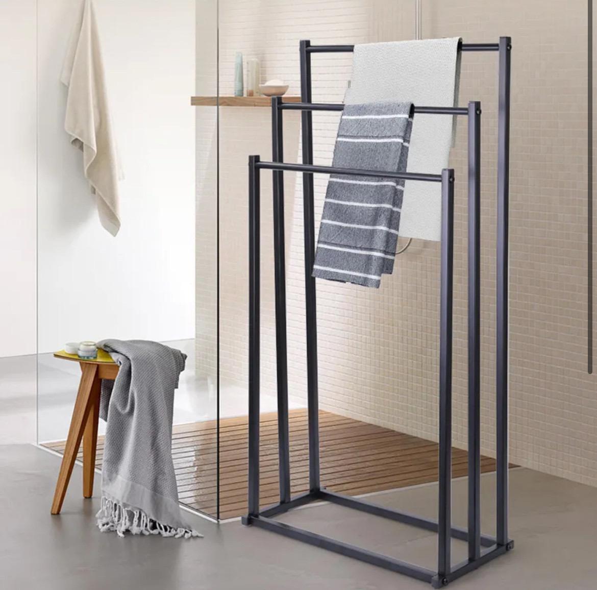 Полотенцестойкая стойка в ванную комнату Mebels Room Черный (pidstavkarushnik2)
