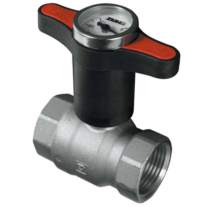 Кран шаровой Herz 3/4" ВВ латунь с термометром (1220162)