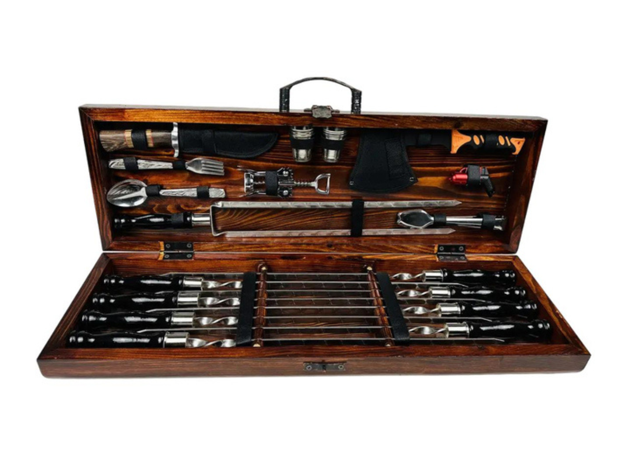 Набор шампуров и аксессуаров Гриль Lux 32 предмета Коричневый (149-10-KS-7801)