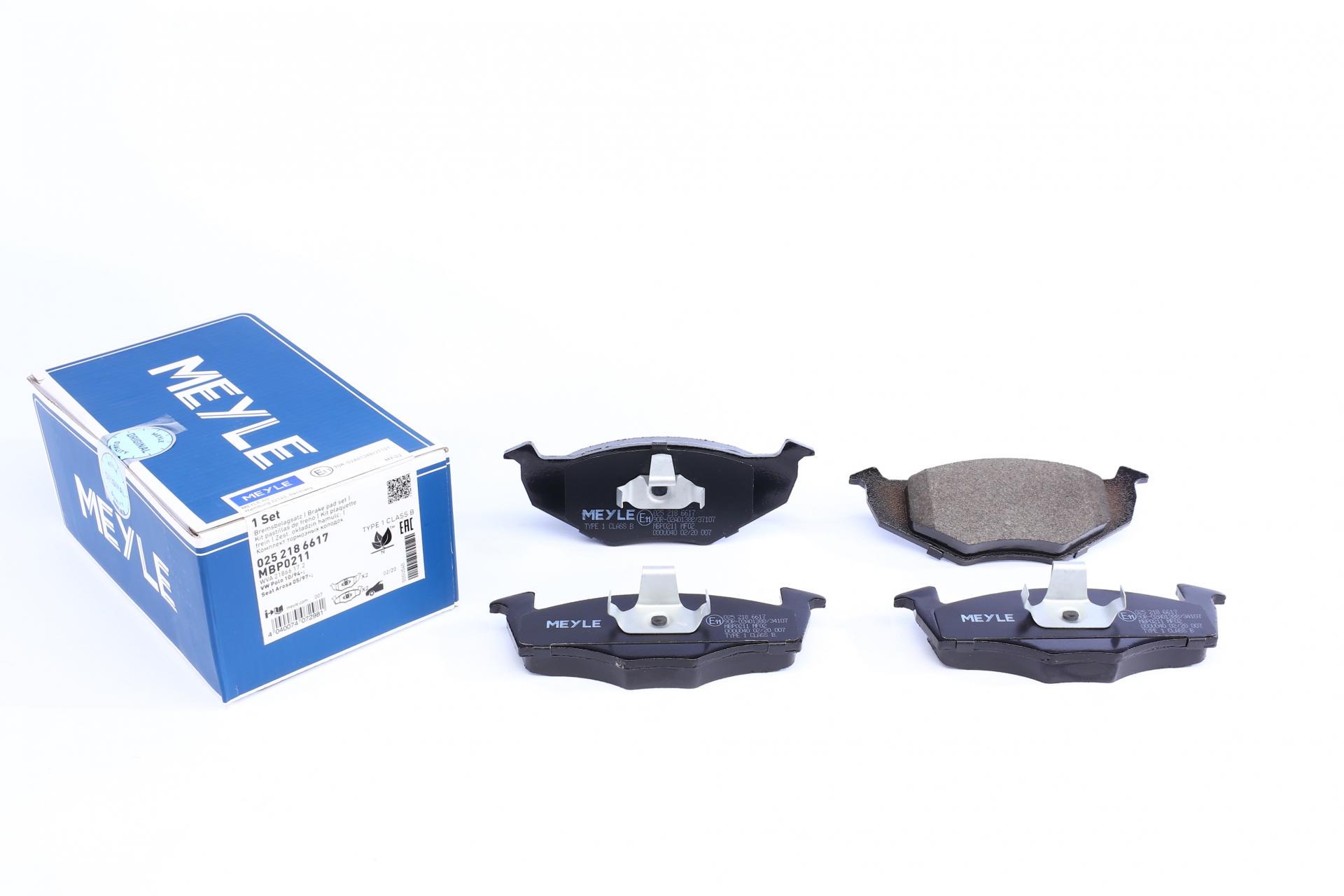 Колодки тормозные передние Meyle 025 218 6617 Skoda Fabia/VW Polo 94-14