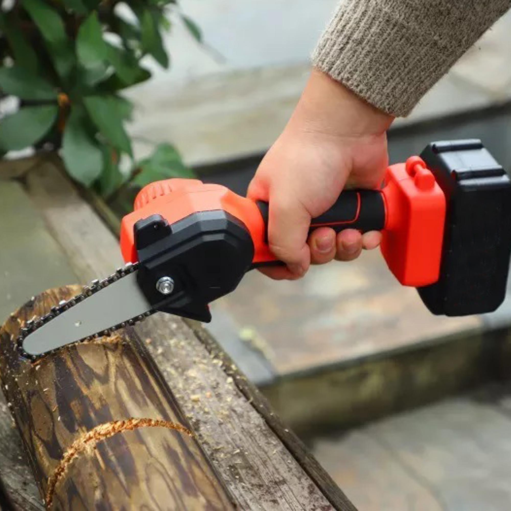 Пила аккумуляторная цепная CHAIN SAW Красный (87948-04) - фото 7