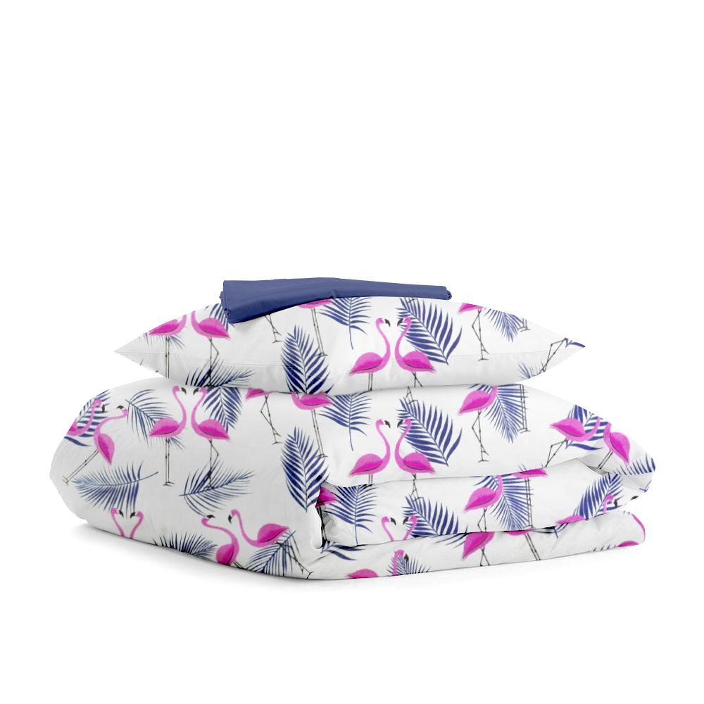Подростковое постельно бельё FLAMINGO PALM DARK BLUE