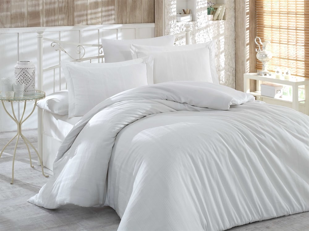 Комплект постільної білизни Hobby Exclusive Sateen Diamond Stripe 2х160х220 см Кремовий