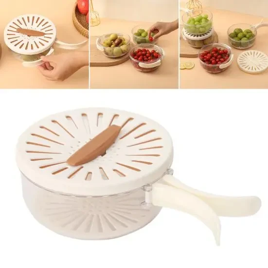 Корзина двухслойная дренажная для очистки фруктов с ситечком (M17211) - фото 6 Корзина двухслойная дренажная для очистки фруктов с ситечком (M17211) - фото 6