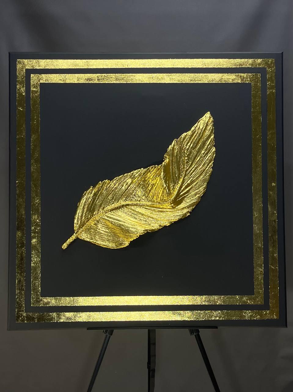 Картина ручной работы Zilini 8888 Золотое Перо 100x100 см (27386815) - фото 2 Картина ручной работы Zilini 8888 Золотое Перо 100x100 см (27386815) - фото 2