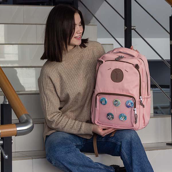 Рюкзак молодежный Capybara 45х31х13 см Розовый (ЦБ-00032201) - фото 4 Рюкзак молодежный Capybara 45х31х13 см Розовый (ЦБ-00032201) - фото 4