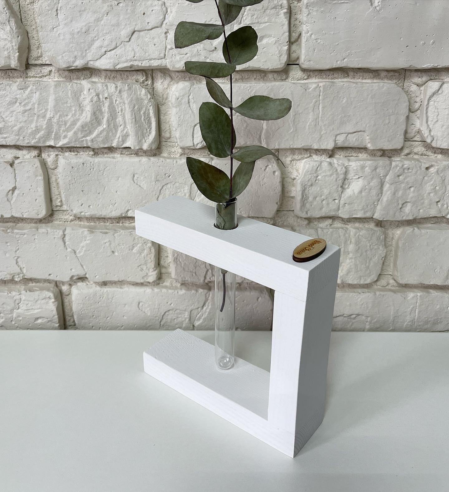 Ваза із пробірками для квітів міні 12х15 1 шт. Білий - фото 1