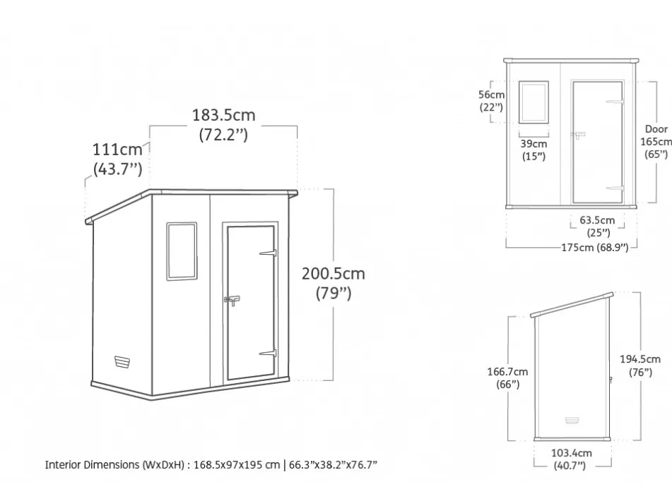 Хозяйственный блок для садового инвентаря Keter Manor Pent 6х4 183х111 см Бежевый (CNT00009137) - фото 3