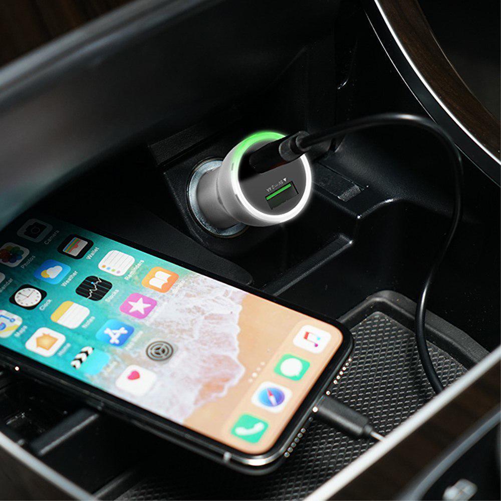 Зарядний пристрій автомобільний Orico й 2x USB 30W 3A USB-A Quick Charge 3.0 QC3.0 алюмінієвий Сріблястий (ORICO-UPF-Q2-SV-BP) - фото 2 Зарядний пристрій автомобільний Orico й 2x USB 30W 3A USB-A Quick Charge 3.0 QC3.0 алюмінієвий Сріблястий (ORICO-UPF-Q2-SV-BP) - фото 2